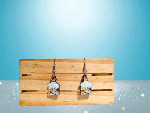 MDF-Bottle Shaped Sublimated Earrings 1 inch