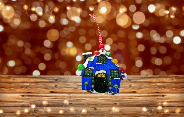 Gumdrop House Shaped Sublimated Ornament