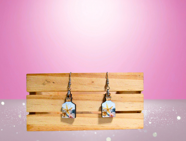 MDF-Bottle Shaped Sublimated Earrings 1 inch