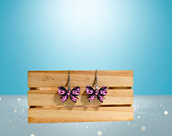 MDF-Bow Shaped Sublimated Earrings 1 inch