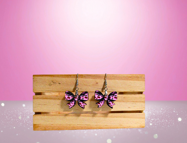 MDF-Bow Shaped Sublimated Earrings 1 inch