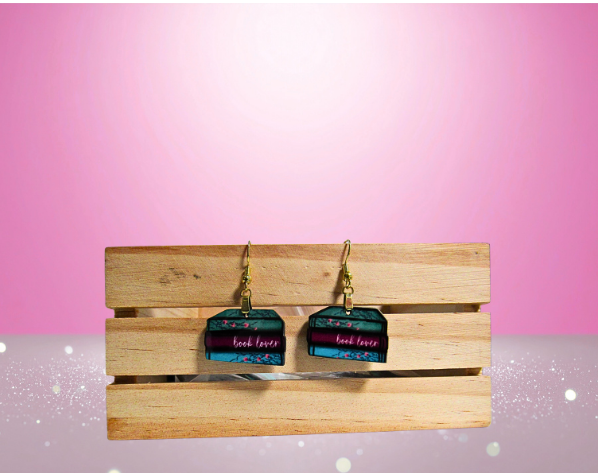 MDF-Stacked Book Sublimated Earrings 1 inch