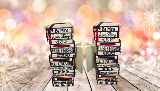 MDF- Stacked Book Shaped Sublimated Hair Clip
