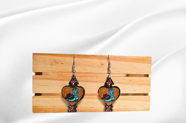 MDF-Heart Arrow Shaped Sublimated Earrings 1.5 inch
