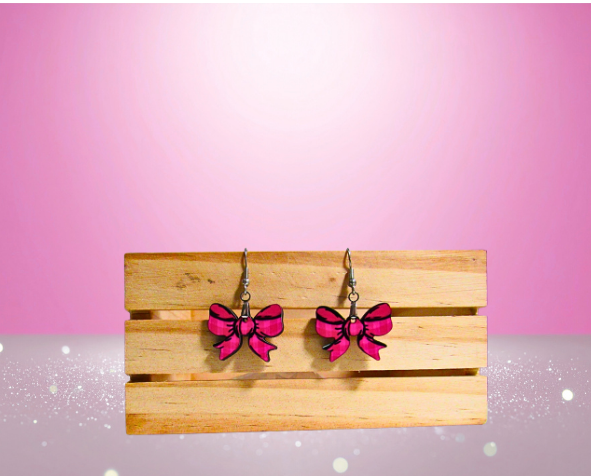 MDF-Bow Shaped Sublimated Earrings 1 inch