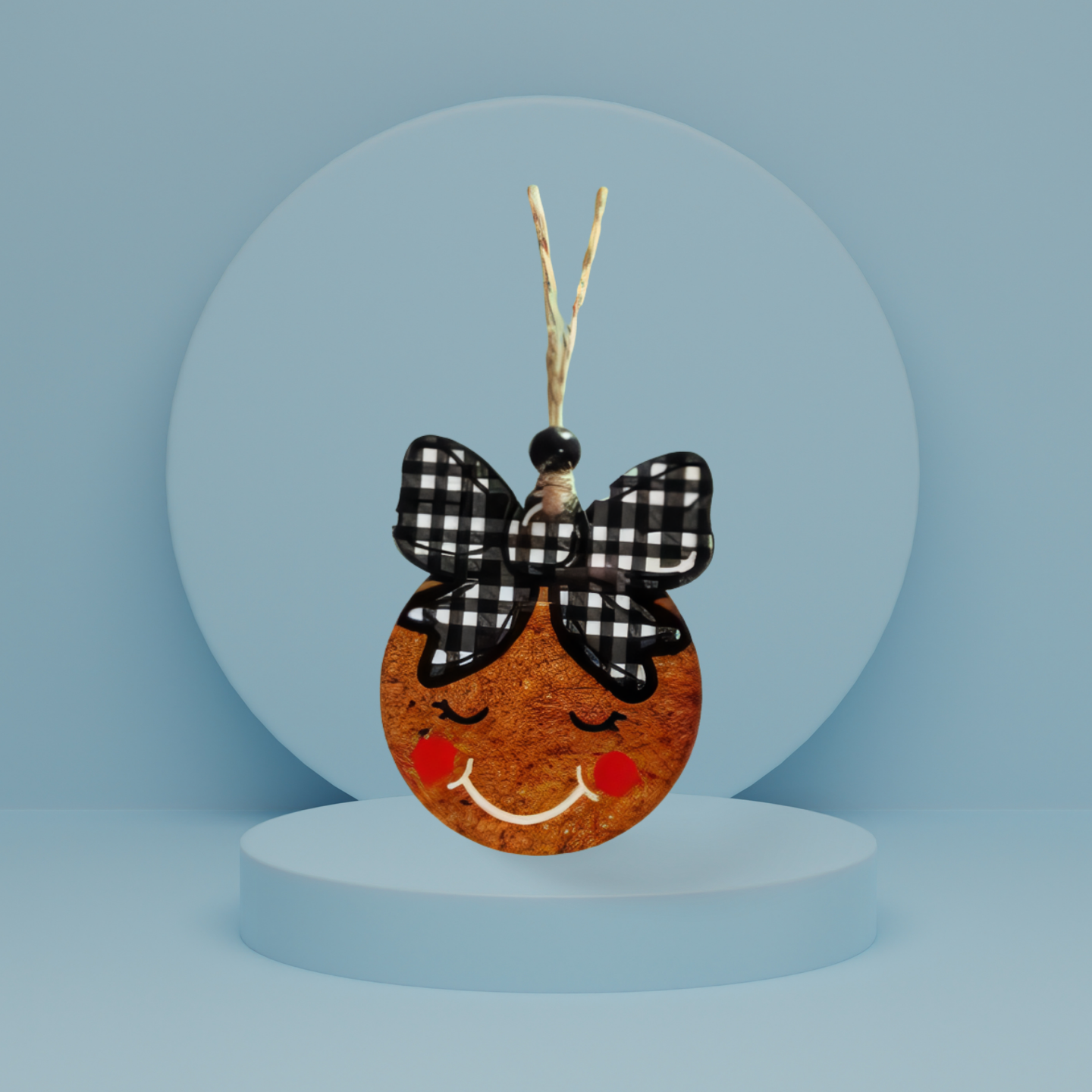 Ball with Bow Shaped Sublimated Ornament