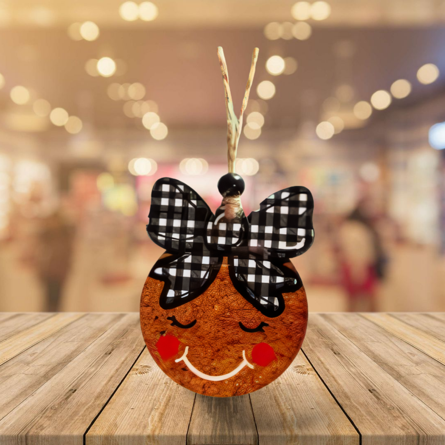 Ball with Bow Shaped Sublimated Ornament