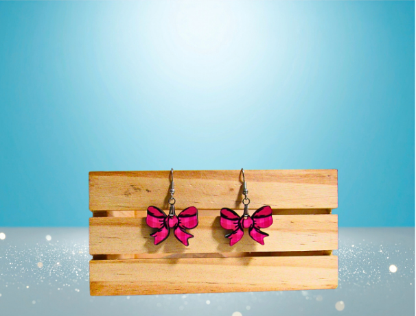 MDF-Bow Shaped Sublimated Earrings 1 inch