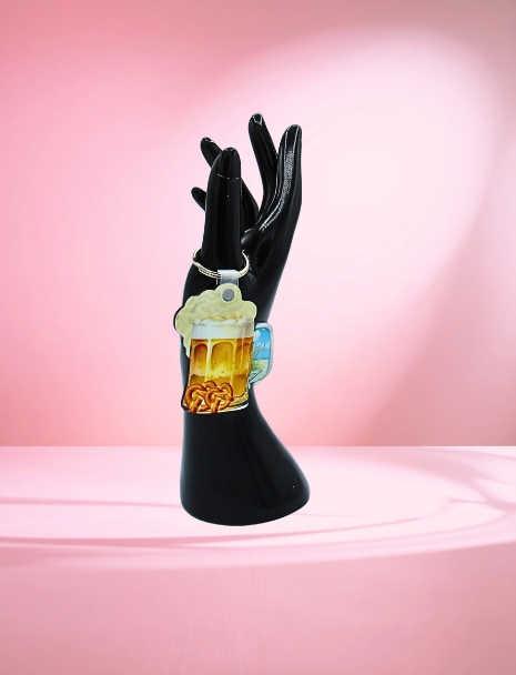 MDF- Beer Stein Shaped Sublimated Keychain