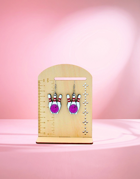 MDF- Bowling Pin Shaped Sublimated Earrings 1.5 inch