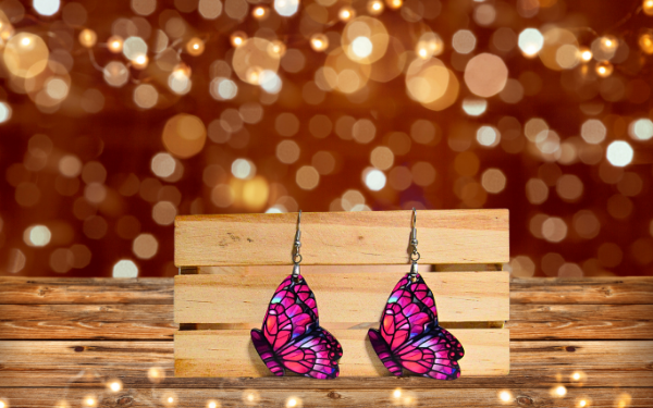 MDF-Butterfly Shaped Sublimated Earrings 1.5 inch