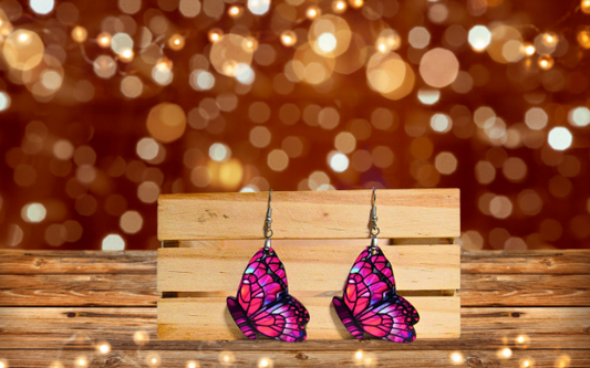 MDF-Butterfly Shaped Sublimated Earrings 1.5 inch