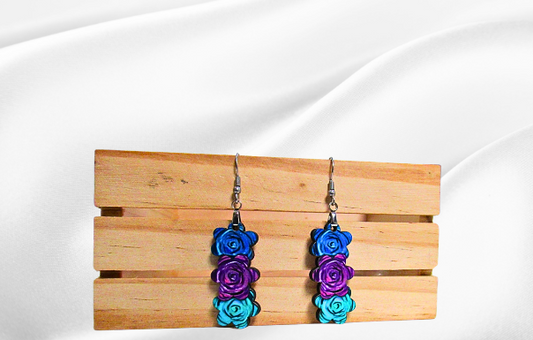 MDF-Triple Flower Shaped Sublimated Earring 1.5 inch