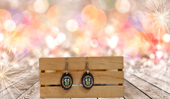 Oval Frame Shaped Sublimated MDF Earrings 1 Inch