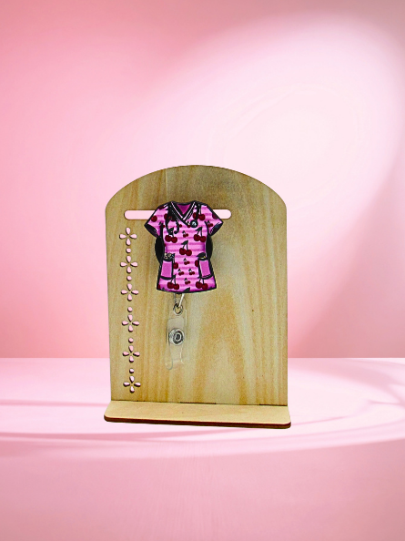 MDF-Scrub Top Shaped Sublimated Badge Reel Holder
