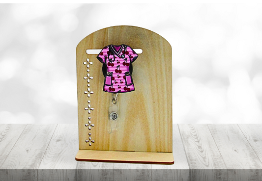 MDF-Scrub Top Shaped Sublimated Badge Reel Holder