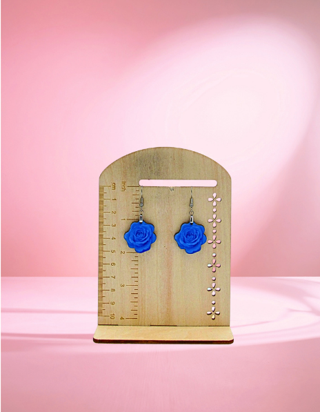 MDF-Rose Shaped Sublimated Earrings 1 inch