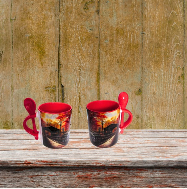 11 oz. Colored Sublimated Mug with Spoon