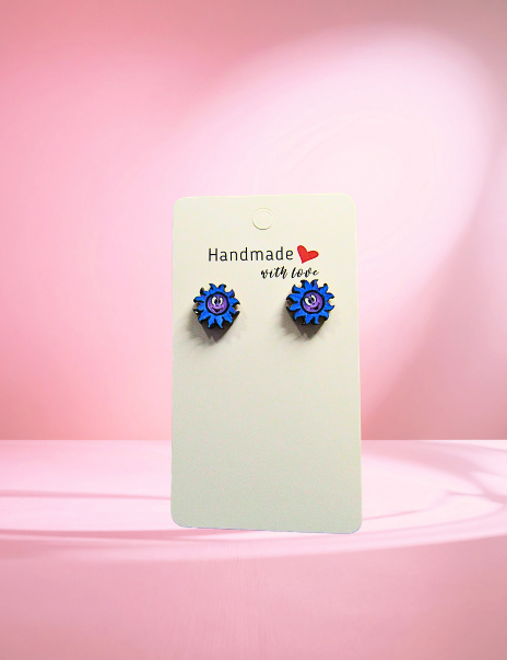 MDF-Sun Shaped Sublimated Stud Earrings