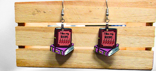 MDF-Book Shaped Sublimated Earrings 1 inch