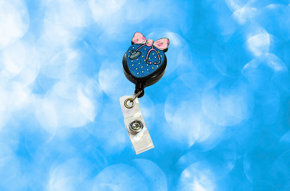 MDF-Strawberry with Bow Shaped Sublimated Badge Reel