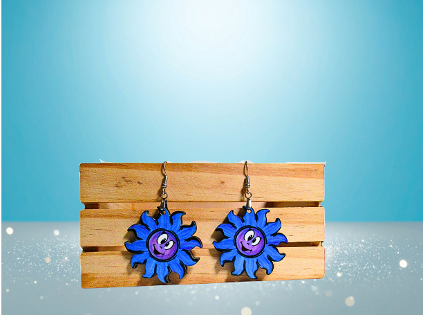 MDF-Sun Shaped Sublimated Earrings 1.5 inch