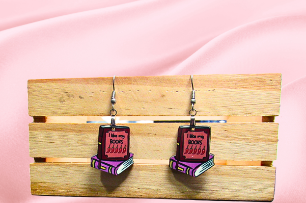 MDF-Book Shaped Sublimated Earrings 1 inch