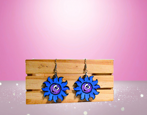 MDF-Sun Shaped Sublimated Earrings 1.5 inch