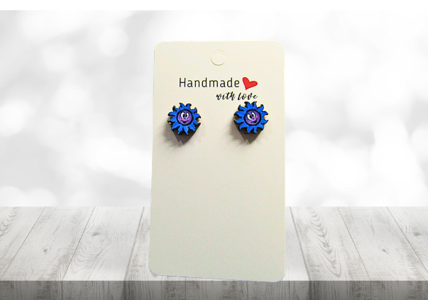 MDF-Sun Shaped Sublimated Stud Earrings