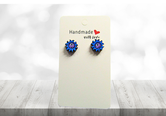 MDF-Sun Shaped Sublimated Stud Earrings