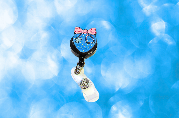 MDF-Strawberry with Bow Shaped Sublimated Badge Reel