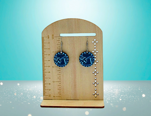 MDF-Round Shaped Sublimated Cheer Themed Earrings 1 inch