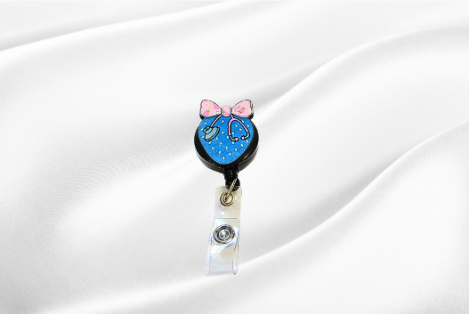 MDF-Strawberry with Bow Shaped Sublimated Badge Reel