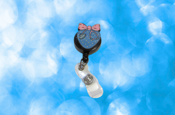 MDF-Strawberry with Bow Shaped Sublimated Badge Reel