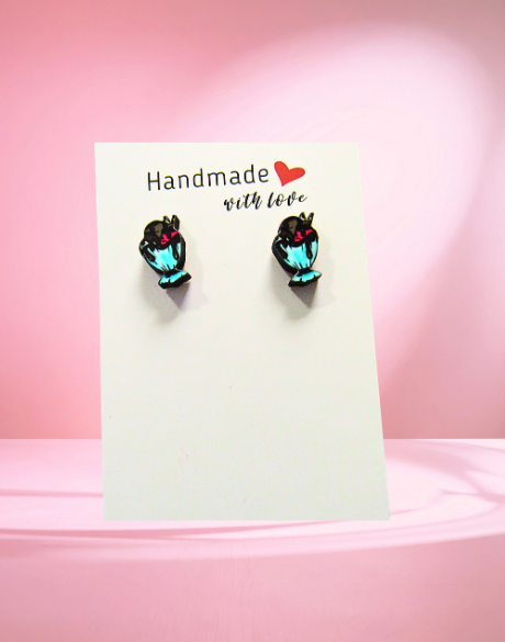 MDF- Ice Cream Sundae Shaped Sublimated Stud Earrings
