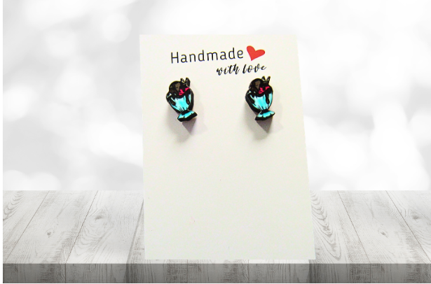 MDF- Ice Cream Sundae Shaped Sublimated Stud Earrings