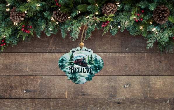 Bulb Shaped MDF Sublimated Christmas Ornament