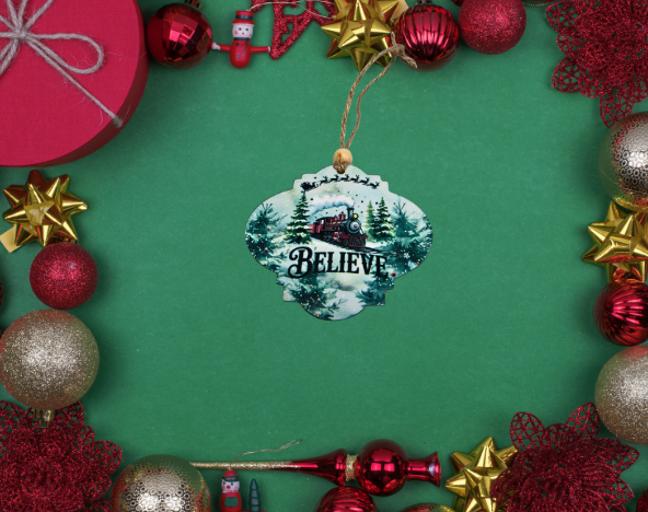 Bulb Shaped MDF Sublimated Christmas Ornament