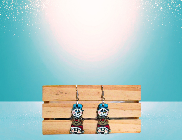 MDF- Christmas Trio Shaped Sublimated Earrings 1.5 inch