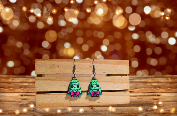 MDF-Chubby Tree Shaped Sublimated Earrings 1 inch