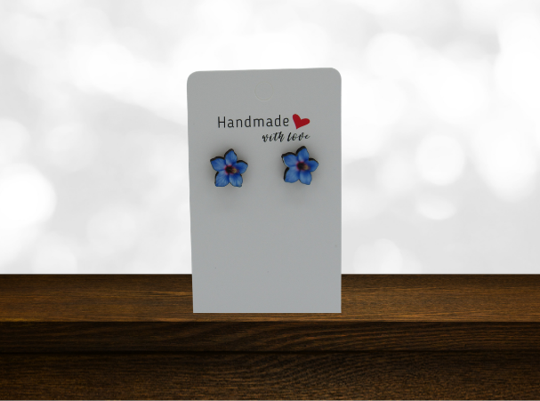 MDF-Tropical Flower Shaped Sublimated Stud Earrings