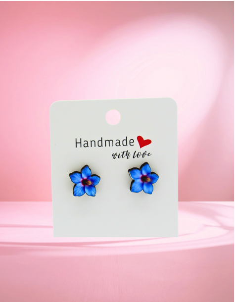 MDF-Tropical Flower Shaped Sublimated Stud Earrings