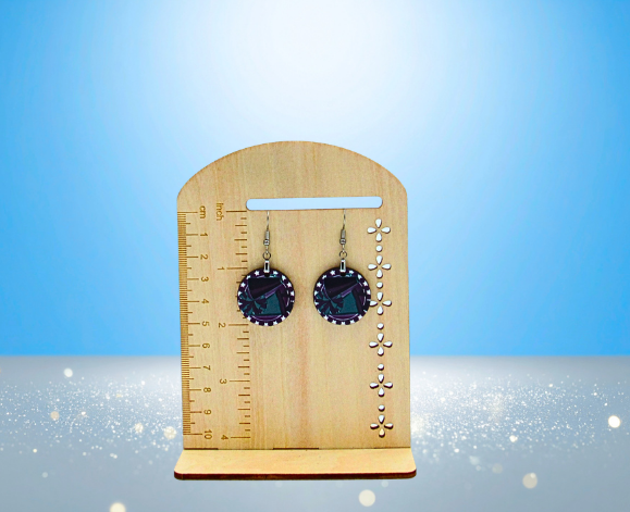 MDF-Round Shaped Sublimated Cheer Themed Earrings 1 inch