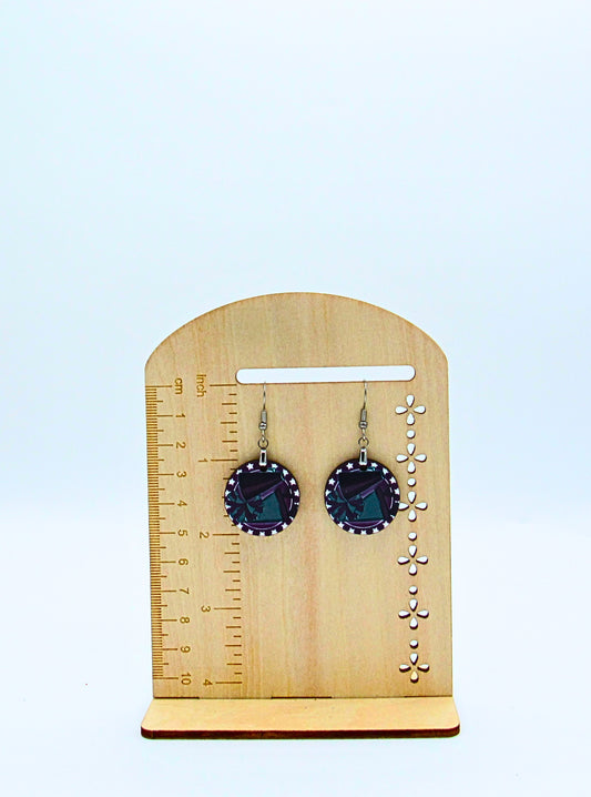 MDF-Round Shaped Sublimated Cheer Themed Earrings 1 inch