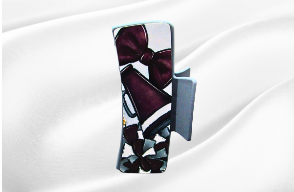 MDF-Large Sublimated Hair Claw Clip Cheer Themed