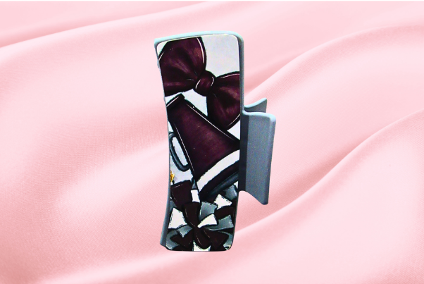 MDF-Large Sublimated Hair Claw Clip Cheer Themed