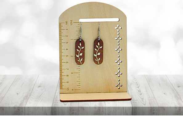 MDF-Oval Bar Shaped Sublimated Earrings 1.5 inch