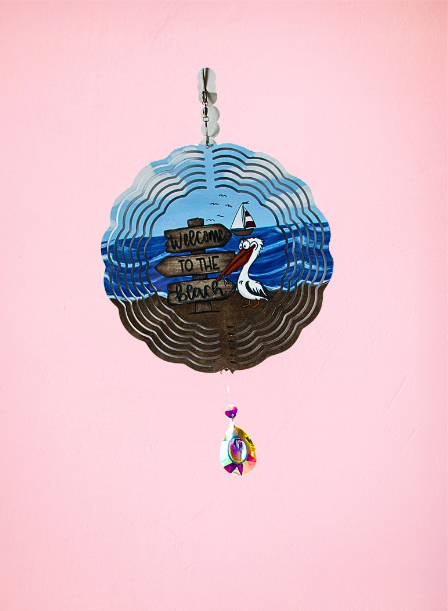 8 inch Sublimated Wind Spinner Beach
