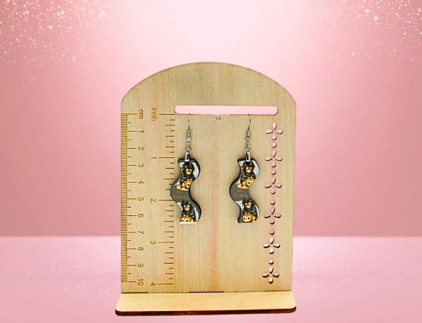 MDF- Curvy Shaped Sublimated Earrings 1.5 inch