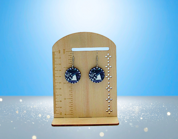 MDF-Round Shaped Sublimated Cheer Themed Earrings 1 inch